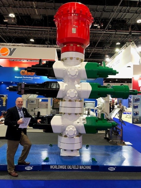 Now that's a valve! Painted in the National colors of the U.A.E. at ADIPEC in Abu Dhabi.
